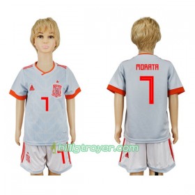 Billige Fotballdrakter Spania Morata 7 Barn VM 2018 Bortedraktsett